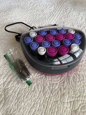 Electric Hot Rollers Set with Pink, Purple & White Rollers